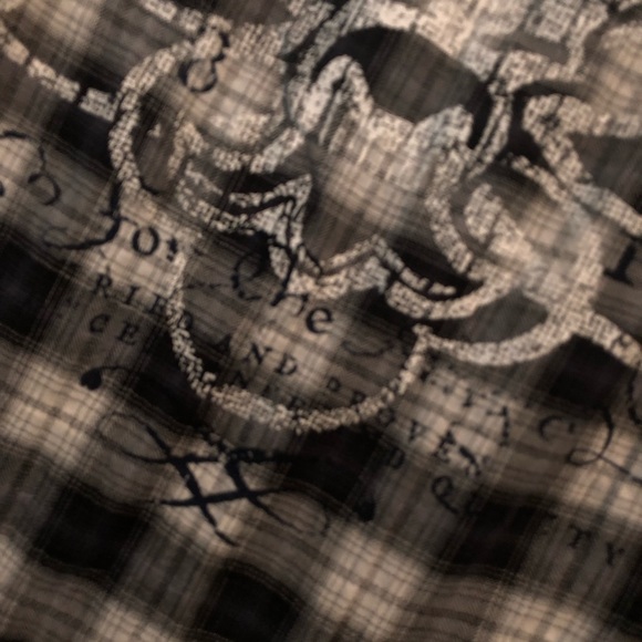 EXPRESS Truth & Valor Emblem Button Down Hoodie - Plaid Black, Grey & White.💥 - Picture 2 of 13